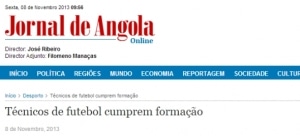 Jornal de Angola: Técnicos de futebol cumprem formação