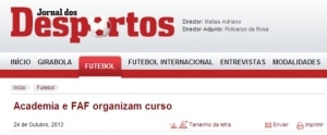 Jornal dos Desportos: Academia e FAF organizam curso